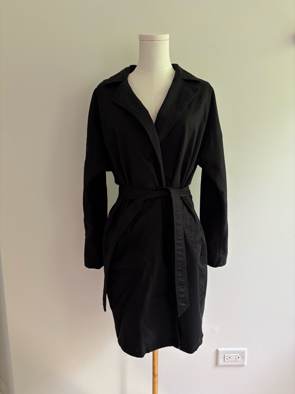 Reserved Trench Coat Black Small